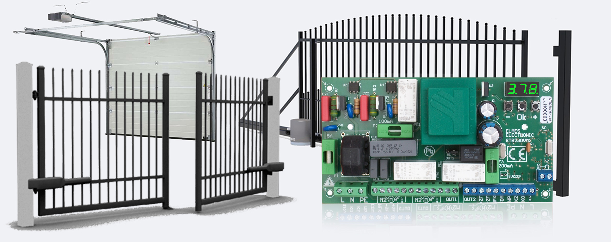 STB230VM2 - 230VAC MOTOR/S SWING & SLIDE GATE CONTROL UNIT with motor force adjustment